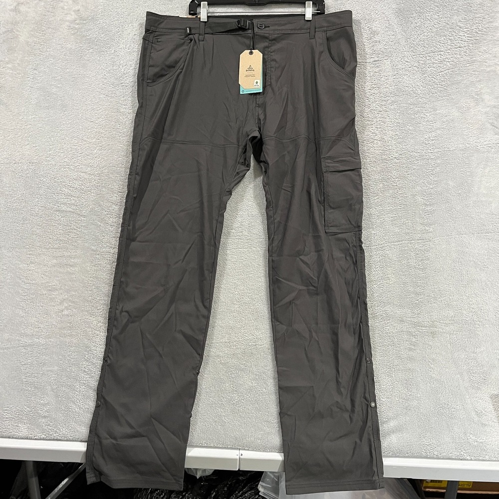 Prana Stretch Zion Slim II Tapered Leg Pants Men 40x34 Gorpcore Dark Iron Hiking